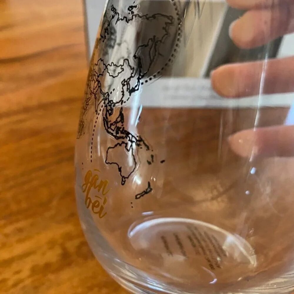 World Map "Global Cheers" Glass Tumblers 18oz (532ml) Set - Picture 5 of 12